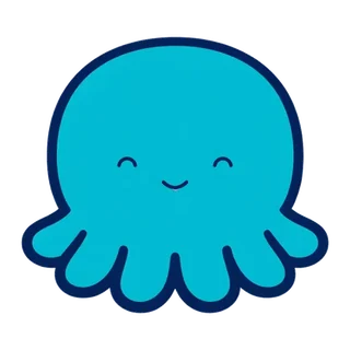 Splashy the octopus mascot celebrating