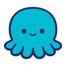 OctoWorks logo mark: Splashy the octopus